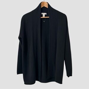 Nordstrom Signature Black Cashmere Open Long Sleeve Cardigan XS